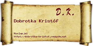 Dobrotka Kristóf névjegykártya