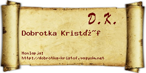 Dobrotka Kristóf névjegykártya