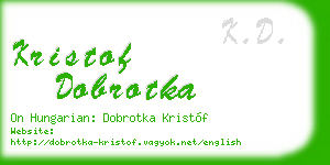 kristof dobrotka business card