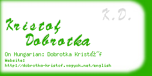 kristof dobrotka business card